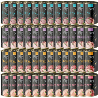 PIPER Dolina Noteci mokré krmivo pre mačky, mix príchutí 48 x 400 g, bez obilnín